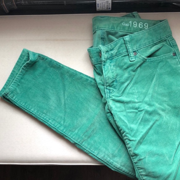 Gap Always Skinny Kelly Green Cords 0P - Picture 2 of 7